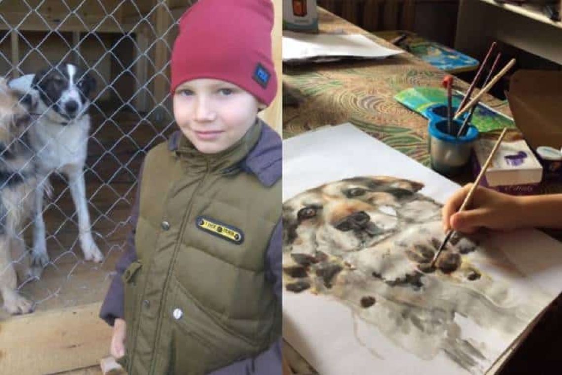 9χρονο αγόρι ζωγραφίζει πορτρέτα ζώων και με τα έσοδα στηρίζει καταφύγιο αδέσποτων (φωτογραφίες)