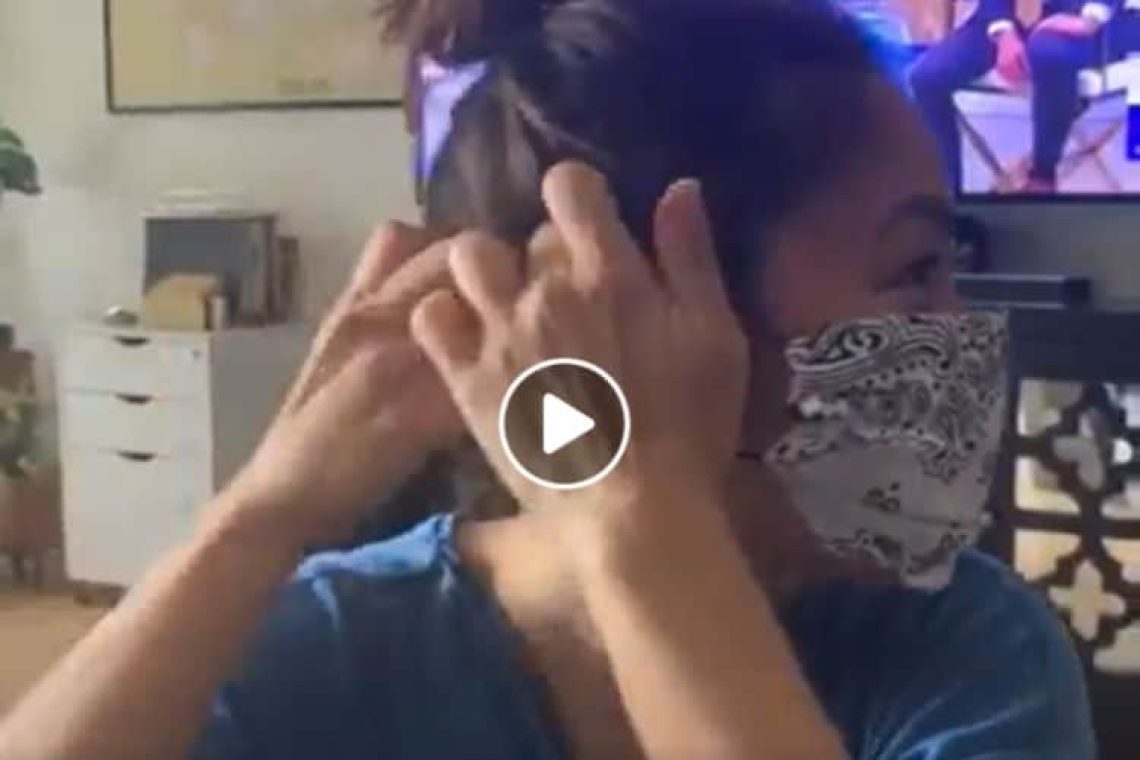 Πως να φτιάξετε μια αυτοσχέδια μάσκα σε 1 λεπτό με οποιοδήποτε ύφασμα (Βίντεο)
